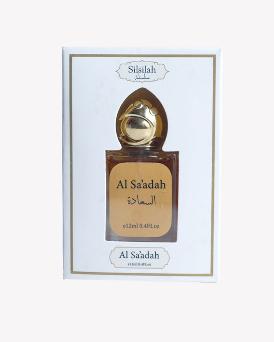 Perfume bottle with 'Al Sa'idah' branding on a white background