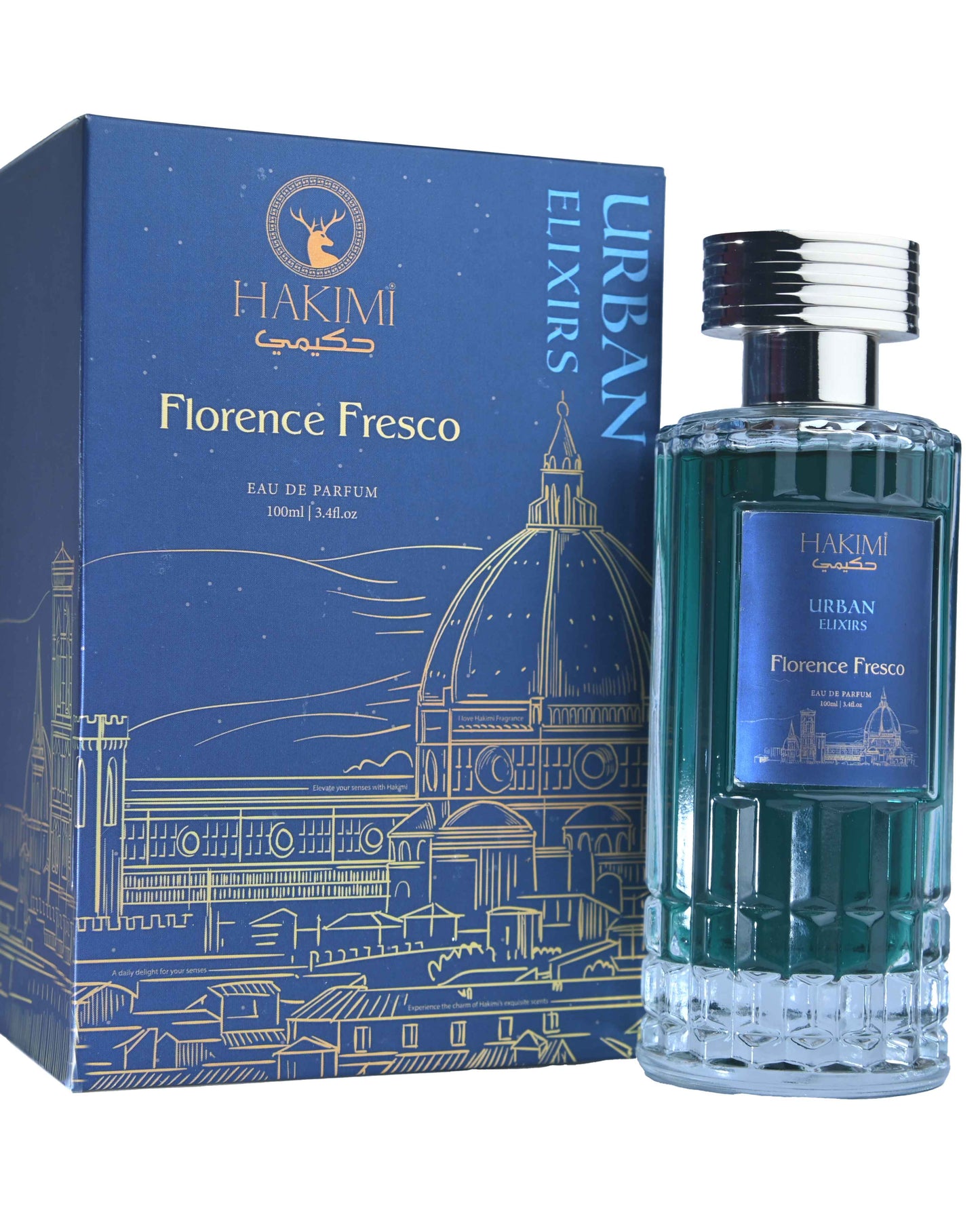 Hakimi Florence Fresco perfume bottle and packaging on a white background