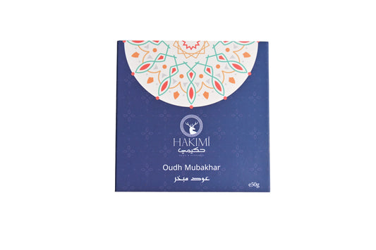 Hakimi Oudh Mubakhar packaging on a white background